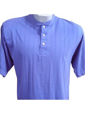 Vintage Medium T-shirt Men's 1980's Bristol Blues Henley Polo Shirt Ribbed